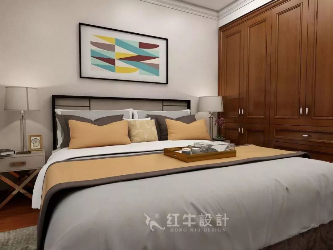 南京老房翻新--两室一厅变一室两厅18刘晓芳_宁工新寓60㎡现代中式风格二手房装修效果图_主卧